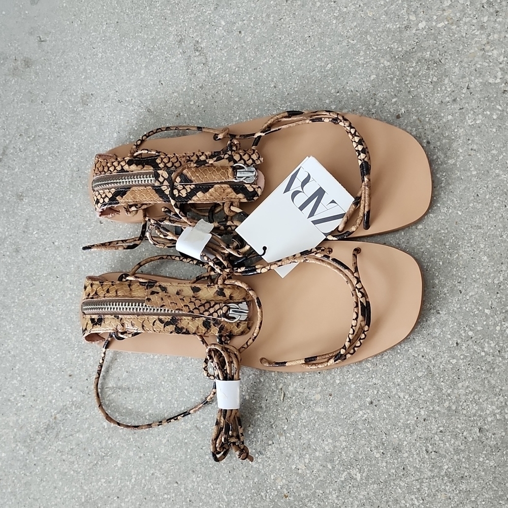 ZARA Snakeprint Sandals